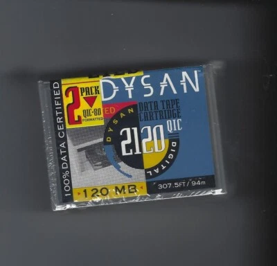 2 DYSAN QIC-2120 120MB Formatted Data Cartridges.  BRAND NEW SEALED Foto 1 de 3