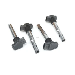 4PCS 12V Black/Silver Ignition Coil Fit For Audi  Seat Skoda1.8/2.0TFSI /2.5L - Bild 1 von 4