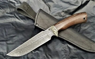 Damast stah  Outdoor Jagd Messer Russland A.Maruschin HRC 62 Handarbeit Гарсон - Bild 1 von 4