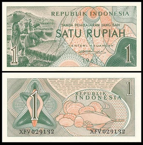 INDONESIA 1 RUPIAH 1961 P 78 UNC - Picture 1 of 1