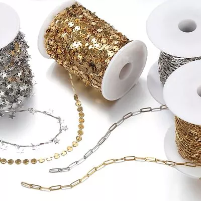 Cadenas de cable de cadena de collar de acero inoxidable hágalo usted mismo componentes para hacer joyas de 1 metro Foto 1 de 4