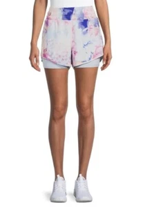 Avia Women's Sz Small High Rise Running Shorts with Bike Liner Floral Gem - Blue - Picture 1 of 22