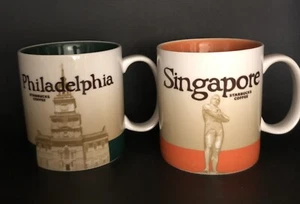 Starbucks Philadelphia & Singapore Global City Icon Series Mugs - Picture 1 of 11