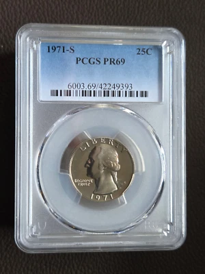 1971-S Washington Proof Quarter PCGS PR69 - Image 1 of 3