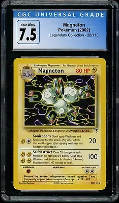 2002 Pokemon Legendary Collection #28 Magneton - CGC 7.5/PSA 8 NM - Image 1 of 2