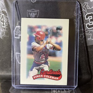 VINCE COLEMAN 1989 TOPPS MAJOR LEAGUE LEADERS MINI BASEBALL CARD # 34 F9041