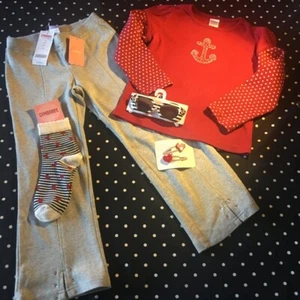 Gymboree Bon Voyage top tee yoga pants clips sunglasses 4 5  NWT - Picture 1 of 3