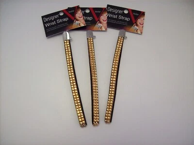  Quantity 3 Vivitar Rose Gold Tone Rhinestone Designer Wrist Strap  - Изображение 1 из 4