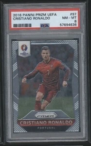 Cristiano Ronaldo 2016 Panini Prizm UEFA Euro PSA 8 - Portugal Manchester United - Picture 1 of 1