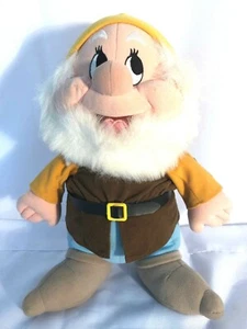Disney Happy Dwarf Snow White & the Seven Dwarfs 14" Plush Toy Hard Feet VTG - Picture 1 of 8