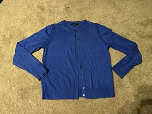 Banana Republic Women Blue 100% Merino Wool Button Cardigan Sweater Medium - Picture 1 of 7