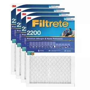 Filtrete 16x20x1 AC Furnace Air Filter, MERV 13, MPR 2200- 4 PACK - Picture 1 of 1