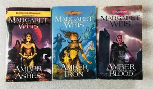 DRAGONLANCE DARK DISCIPLE Margaret Weis complete 3pbs AMBER ASHES BLOOD IRON - Picture 1 of 3
