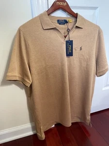 New POLO RALPH LAUREN Men's Brown Classic Fit Soft Cotton Polo Shirt Size L - Picture 1 of 2