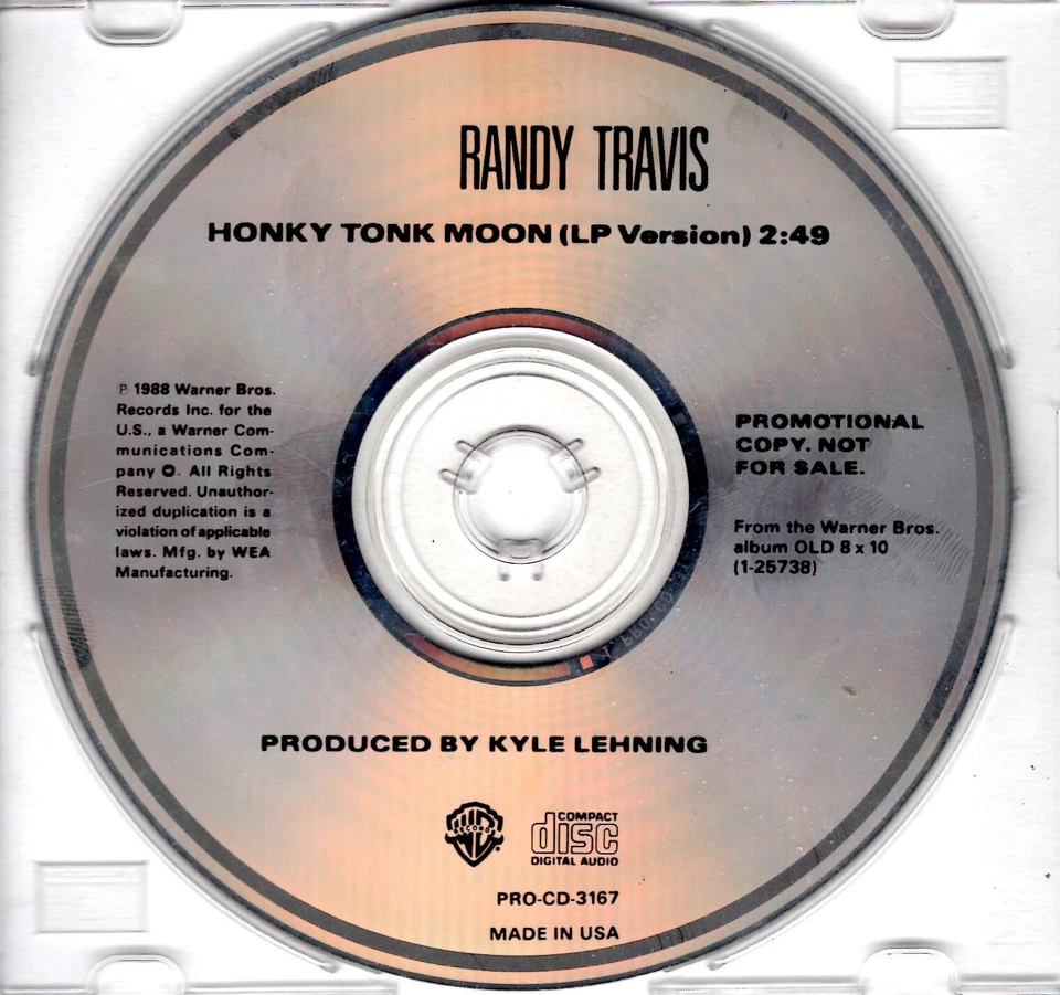 Randy Travis - Honky Tonk Moon - PROMO CD Single - Disc Only Foto 1 de 1
