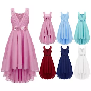 DE Mädchen Glitzer Festkleid Blumenmädchenkleider Prinzessin Kleider Partykleid - Bild 1 von 76
