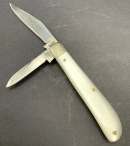 Vintage - SABRE 2 Blade Folding 3” Mother of Pearl JAPAN - Picture 1 of 5