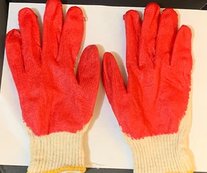 PACK OF 10 Red Gloves Red Carpenter Gloves Latex - Picture 1 of 10