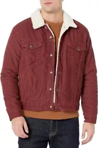 Levi's Herren Type III Sherpa Trucker Jacke Decadent Red Rinse L - Bild 1 von 3