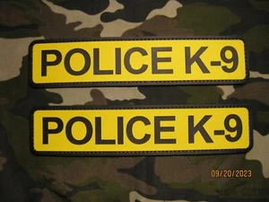 JUEGO GRANDE PARCHE POLICÍA K-9 AMARILLO PARA UNIFORMES, BOLSOS, ARNÉS, PERRERA, GANCHO TRASERO - Imagen 1 de 12