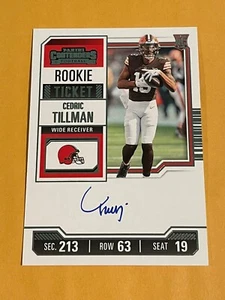 2022 Panini Contenders Cedric Tillman Rookie Ticket Auto RC #104 - Picture 1 of 2