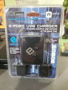 I C S 2 Port USB Charger Charges Multiple Usb Devices At The Same Time . NEW - Picture 1 of 2