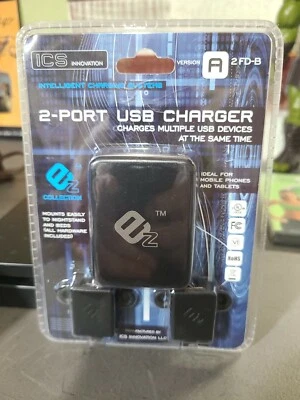 I C S 2 Port USB Charger Charges Multiple Usb Devices At The Same Time . NEW - Image 1 of 2