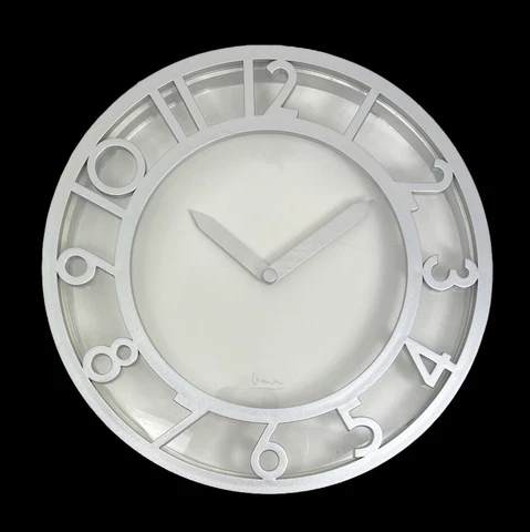 RARE - Michael Graves Design Modern Silver Wall Clock 10" - Tested / Working Cover