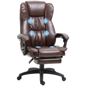High Back Massage Office Chair with 6-Point Vibration 5 Modes  Chair Brown - Picture 1 of 9
