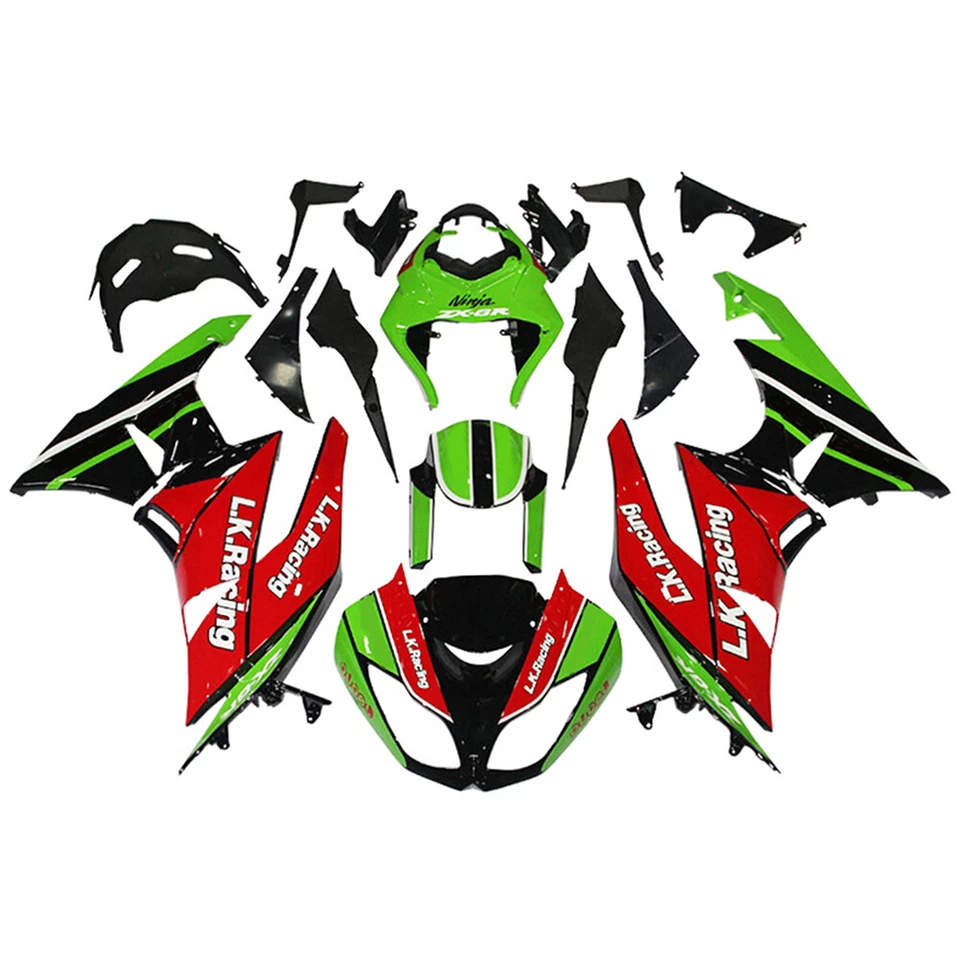 Kit de carenado ABS para Kawasaki Ninja ZX-6R 2009 2010 201 2012 carrocería negro rojo Foto 1 de 4