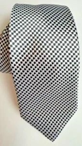 CORBATA David Taylor Collection Diamante Blanco y Negro para Hombre Estampado a Cuadros - Imagen 1 de 3