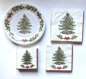 Lot of Spode Christmas Tree Paper Plates & Napkins - Picture 1 of 1