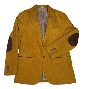 Tasso Elba Cord Blazer hellbraun camel Medium Sport Mantel Leder Knöpfe Jacke - Bild 1 von 10