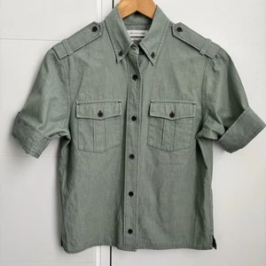 Isabel Marant Etoile Cotton Shirt Size 38 Pale Green Safari - Picture 1 of 7