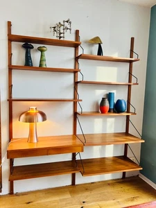 60er MODULARES SYSTEM Teak Cadovius Royal Wandregal Wall shelf Cado 195x162 - Bild 1 von 12
