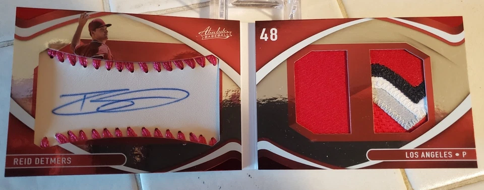2022 Absolute REID DETMERS Booklet Rookie Game-Worn Jersey RELIC Auto Card #/35 - Image 1 of 4