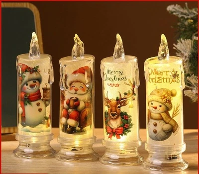Christmas Flameless Mini Candles Night Light (Set of4) Battery Operated Foto 1 de 4