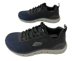 NWOB Skechers Sneaker Shoes Mens Size 8 Memory Foam Navy Mesh Comfort Athletic - Picture 1 of 10