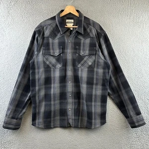Ariat Retro Fit Men's XL Plaid Snap Front Long Sleeve Western Shirt Gray Blue - Picture 1 of 8