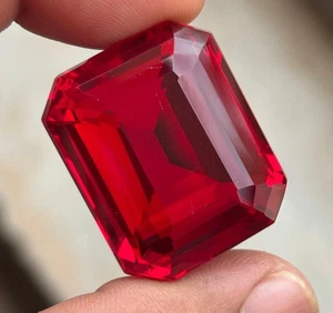 50 Ct Natural Blood Red Ruby Emerald Certified Flawless Loose Gemstone BIG SIZE - Picture 1 of 10