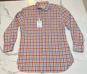 Camisa de vestir con botones para hombre Alan Paine talla L nueva con etiquetas multicolor Preppy oficina - Imagen 1 de 12