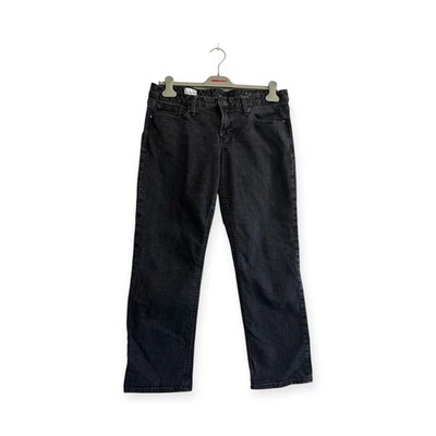 Gap 1966 Real Straight Black Petite Jeans 32R Mid-Rise Stretch Denim Classic Fit - Image 1 of 4