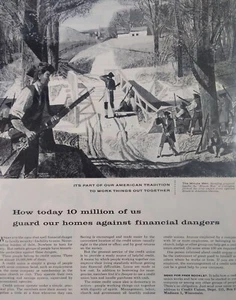 Credit Union Print Ad Original Rare Vtg 1950s Minute Men American Tradition  - Picture 1 of 10