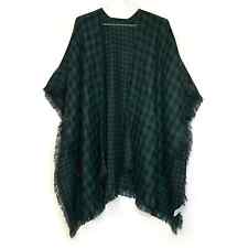 Andrée by Unit Womens OSFA Plus Boho Black/Green Buffalo Check Kimono Cardigan W