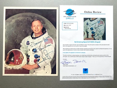 NEIL ARMSTRONG (†) Apollo 11 signed NASA-Autogrammkarte 20x25 COA Zarelli COA - Bild 1 von 3