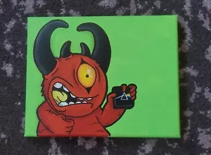 Pink Floyd Original Art Painting - Dark Side of The Moon Creature Monster Demon - Picture 1 of 7