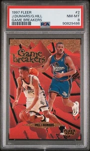 1997-98 Fleer Game Breakers #2 Grant Hill Joe Dumars Gamebreakers PSA 8 - Picture 1 of 2