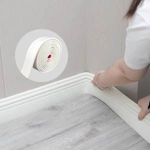 Flexible Baseboard Molding Trim, Peel and Stick Rubber Wall Base Moulding Trim, - Picture 1 of 7