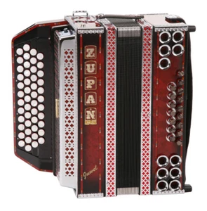 Zupan Juwel Harmonika 48 Diskantknöpfe 16 Bass Akkordeon Rot inkl. Riemen Koffer - Bild 1 von 1