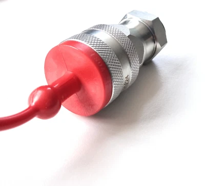 Hydraulic ISO A Quick Release Female Coupling with Dust Caps - BSP Threads - Image 1 of 4